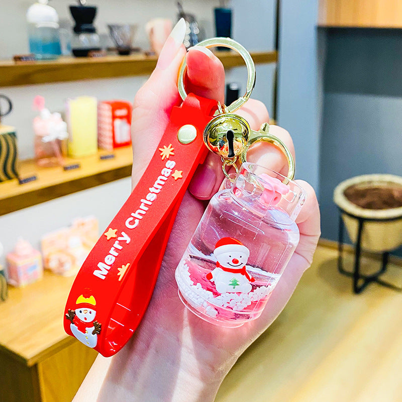 Wholesale Christmas Gas Tank Floating Bottle Acrylic Keychain